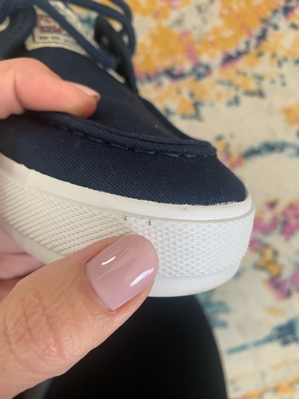 Nautica Navy Canvas Boat Shoes Men’s 7.5 Lace-Up Deck Sneakers Preppy Coastal - Picture 7 of 9
